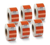 BETCKEY - 6 Rolls Orange Small Multi-Purpose Labels Compatible with DYMO 11353(S0722530), 13mm x 25mm, 6000 Colored Labels Compatible with DYMO LabelWriter 450, 4XL, NOT Fit 550 or 5XL