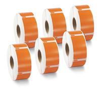 BETCKEY - 6 Rolls Orange Small Multi-Purpose Labels Compatible with DYMO 11355(S0722550), 19mm x 51mm, 3000 Colored Labels Compatible with DYMO LabelWriter 450, 4XL, NOT Fit 550 or 5XL