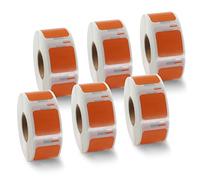 BETCKEY - 6 Rolls Orange Small Multi-Purpose Labels Compatible with DYMO S0929120, 25mm x 25mm, 4500 Colored Labels Compatible with DYMO LabelWriter 450, 4XL, NOT Fit 550 or 5XL