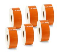 BETCKEY - 6 Rolls Orange Standard Address Labels Compatible with DYMO 99010(S0722370), 28mm x 89mm, 2100 Colored Labels Compatible with DYMO LabelWriter 450, 4XL, NOT Fit 550 or 5XL