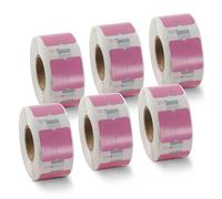 BETCKEY 6 Rolls Pink 11353 Labels Compatible with DYMO, 13mm x 25mm | S0722530, 6000 Black on Pink Small Multi-Purpose Labels for Labelwriter 450 & 4XL