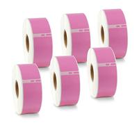 BETCKEY 6 Rolls Pink 99010 Labels Compatible with DYMO, 28mm x 89mm | S0722370, 2100 Black on Pink Standard Address Labels for Labelwriter 450 & 4XL