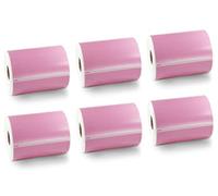BETCKEY - 6 Rolls Pink Extra Large Shipping Labels Compatible with DYMO S0904980, 104mm x 159mm, 1320 Colored Labels Compatible with DYMO LabelWriter 4XL, NOT Fit 550 or 5XL