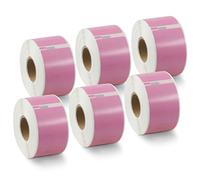 BETCKEY - 6 Rolls Pink Large Address Labels Compatible with DYMO 99012(S0722400), 36mm x 89mm, 1560 Colored Labels Compatible with DYMO LabelWriter 450, 4XL, NOT Fit 550 or 5XL