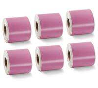BETCKEY - 6 Rolls Pink Lever Arch File Labels Compatible with DYMO 99019(S0722480), 59mm x 190mm, 900 Colored Labels Compatible with DYMO LabelWriter 450, 4XL, NOT Fit 550 or 5XL