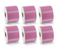 BETCKEY - 6 Rolls Pink Multi-Purpose Labels Compatible with DYMO 11354(S0722540), 57mm x 32mm, 6000 Colored Labels Compatible with DYMO LabelWriter 450, 4XL, NOT Fit 550 or 5XL