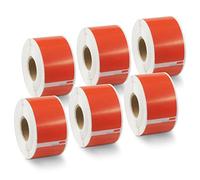 BETCKEY - 6 Rolls Red Large Address Labels Compatible with DYMO 99012(S0722400), 36mm x 89mm, 1560 Colored Labels Compatible with DYMO LabelWriter 450, 4XL, NOT Fit 550 or 5XL