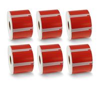 BETCKEY - 6 Rolls Red Multi-Purpose Labels Compatible with DYMO 11354(S0722540), 57mm x 32mm, 6000 Colored Labels Compatible with DYMO LabelWriter 450, 4XL, NOT Fit 550 or 5XL