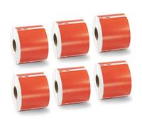 BETCKEY - 6 Rolls Red Multi-Purpose Labels Compatible with DYMO 99015(S0722440), 54mm x 70mm, 2400 Colored Labels Compatible with DYMO LabelWriter 450, 4XL, NOT Fit 550 or 5XL