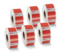 BETCKEY 6 Rolls Red S0929120 Labels Compatible with DYMO, 25mm x 25mm | S0929120, 4500 Black on Red Small Multi-Purpose Labels for Labelwriter 450 & 4XL