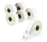 BETCKEY - 6 Rolls Round Film Removable Labels, Φ25mm, 8280 Circle Easy Peel Off No Residue Stickers Using for Thermal Printers