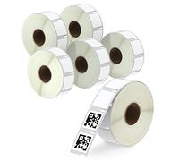 BETCKEY - 6 Rolls S0929120 Self-Adhesive Labels, 25mm x 25mm, 4500 Small Multi-Purpose Labels Compatible with DYMO LabelWriter 450, 4XL, NOT Fit 550 or 5XL