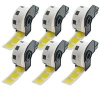 BETCKEY 6 Rolls Yellow DK-11221 Labels, 23mm x 23mm | 6000 Black on Yellow Square Labels Compatible with Brother QL Label Printers