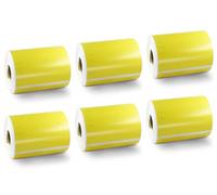 BETCKEY - 6 Rolls Yellow Extra Large Shipping Labels Compatible with DYMO S0904980, 104mm x 159mm, 1320 Colored Labels Compatible with DYMO LabelWriter 4XL, NOT Fit 550 or 5XL