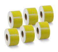 BETCKEY - 6 Rolls Yellow Large Address Labels Compatible with DYMO 99012(S0722400), 36mm x 89mm, 1560 Colored Labels Compatible with DYMO LabelWriter 450, 4XL, NOT Fit 550 or 5XL