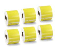 BETCKEY - 6 Rolls Yellow Multi-Purpose Labels Compatible with DYMO 99015(S0722440), 54mm x 70mm, 2400 Colored Labels Compatible with DYMO LabelWriter 450, 4XL, NOT Fit 550 or 5XL