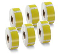 BETCKEY - 6 Rolls Yellow Return Address Labels Compatible with DYMO 11352(S0722520), 25mm x 54mm, 3000 Colored Labels Compatible with DYMO LabelWriter 450, 4XL, NOT Fit 550 or 5XL