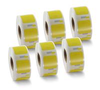 BETCKEY - 6 Rolls Yellow Small Multi-Purpose Labels Compatible with DYMO S0929120, 25mm x 25mm, 4500 Colored Labels Compatible with DYMO LabelWriter 450, 4XL, NOT Fit 550 or 5XL