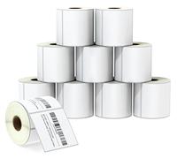 BETCKEY - 76mm x 76mm (3 in x 3 in) Multipurpose & Large Square Thermal Labels, 5000 Perforated Labels (500 per Roll), Compatible with Zebra & More Printers