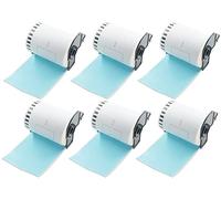 BETCKEY - Continuous Length Shipping Labels Replacement for Brother DK-2243 (4 in x 100 ft), Compatible with Brother QL Label Printers [6 Rolls/Continuous Labels, Light Blue]