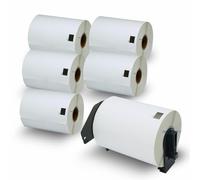 BETCKEY DK-11241 Labels, 102mm x 152mm, 6 Rolls + 1 Reusable Holders