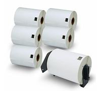 BETCKEY DK-11247 Labels, 103mm x 164mm, 6 Rolls + 1 Reusable Holders