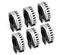 BETCKEY DK-22214 Glossy Easy Peel Off Labels, 12mm x 30.48m, 6 Rolls