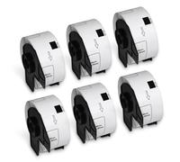 BETCKEY - Film Removable Label Replacement for Brother DK-1208 (1-1/2" x 3-1/2"), Durable Waterproof Large Address Label, Compatible with Brother Label Printers [6 Roll, 2400 Labels]