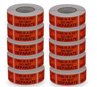 BETCKEY - Red Warning Shipping Packing Labels/Stickers, This is A Set DO NOT Separate, 25mm x 50mm, 10 Rolls/5000 Labels