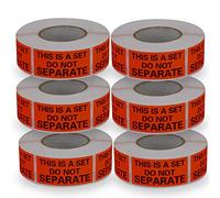 BETCKEY - Red Warning Shipping Packing Labels/Stickers, This is A Set DO NOT Separate, 25mm x 50mm, 6 Rolls/3000 Labels