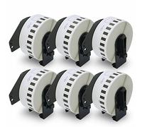 BETCKEY - Removable Labels Compatible with Brother DK-22214, 12mm x 30.48m, 6 Non Permanent Adhesive Continuous Labels Using for QL Label Printers [ 6 Rolls ]