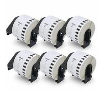 BETCKEY - Removable Labels Compatible with Brother DK-22223, 50mm x 30.48m, 6 Non Permanent Adhesive Continuous Labels Using for QL Label Printers [ 6 Rolls ]