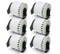 BETCKEY - Removable Labels Compatible with Brother DK-44205, 62mm x 30.48m, 6 Non Permanent Adhesive Continuous Labels Using for QL Label Printers [ 6 Rolls ]