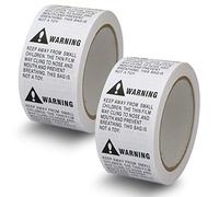 BETCKEY - White Warning Shipping Packing Labels/Stickers, Suffocation Warning Keep Away from Children, 50mm x 50mm, 2 Rolls/1000 Labels