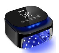 BETE 60W Cordless UV LED Nail Lamp - Rechargeable Gel Polish Dryer with Auto Sensor, 30 Beads & 4 Timer Settings Portable for Home/Salon Black