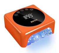 BETE Cordless LED Nail Lamp, 78W Rechargeable UV Nail Light, Intelligent Infrared Sensor and LCD Display Wireless Nail Lamp, Portable Nail Dryer Gel Polish Light with 5 Timer Setting (Orange)