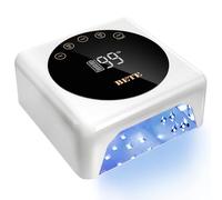 BETE Cordless LED Nail Lamp, 78W Rechargeable UV Nail Light, Intelligent Infrared Sensor and LCD Display Wireless Nail Lamp, Portable Nail Dryer Gel Polish Light with 5 Timer Setting (White)