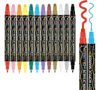 Betem 12 Colors Dual Tip Acrylic Paint Pens Markers, Premium Colouring Pens for Rock Painting, Wood, Canvas, Stone, Ceramic Surfaces, Pumpkin Painting Kit DIY Crafts Making Art Supplies