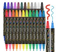 Betem Colouring Pens, Acrylic Paint Pens for Rock Painting, Wood, Canvas, Stone, Ceramic Surfaces, DIY Crafts Making Art Supplies (24 Colors Acrylic Markers)