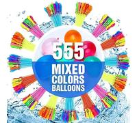 Betensh Pack of 555 Water Bombs, Colourful Water Bombs Self-Closing, 15 Bundles of 37 Water Balloons, 60 Seconds Quick Fill Water Balloons, Ideal for Summer Parties