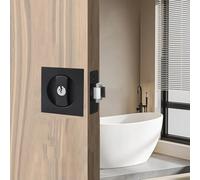 Betensh Privacy Pocket Door Lock Sliding Door Handle with Key Recessed 2 Sided Door Lock Mortise Keyed,66 mm Black