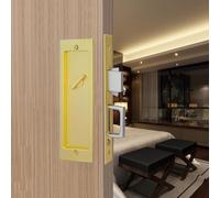 betensh Recessed Door Lock keyless Pocket Door Lock Privacy Handle Sliding Door Locks Handle Invisible 190mm，Gold