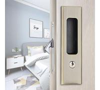 Betensh Sliding Door Handle for Door Lock Door Handle Sets Pocket Door Lock with Key Invisible Recessed Handle 160 mm Sliding Door Mortice Lock Handle Bronze