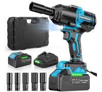 BETENST Cordless Impact Wrench 1000N.m, 1/2" Brushless Impact Driver 21V, High Torque Power Electric Impact Gun with Battery 4000mAh, Fast Charger & 5 Sockets for Car/Truck RV/Mower