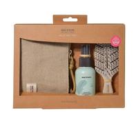 Beter - 3-Piece Hair Rescue Natural Fiber Set (Mini Detangling Brush + Leave-In Detangling Spray + Toiletry Bag). Soft, Hydrated and Shiny Hair, Peach Scent, Hair-Care