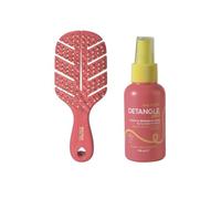 Beter - Natural Fiber MINI Brush Pack + Detangling Spray Without Rinsing 100ml, Peach Scent, detangles, hydrates, nourishes, and repairs, For All Hair Types
