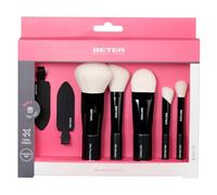 Beter - Set of 5 Travel Makeup Brushes, Extra Soft Synthetic Hair, Mini Brushes Kit, Kabuki, Blush, Foundation, Concealer and Shadow + 2 Hair Tweezers, Make up Brushes, Ideal for Traveling