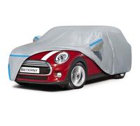 BETERNY Car Cover for 2002-2025 Mini Cooper 2 Door, Waterproof Custom-fit All Weather Sun Rain UV Dust Snow Protection Windproof Outdoor Full Car Cover with Door Zipper and Cotton Lining-Grey