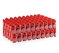 Betertek Peg Hook Locks Stop Lock 100pcs Plastic red Stop Locks Retail peg Hook Security Locks pegboard peg Locks Retail Security Display Hook Lock