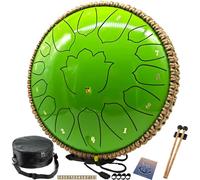 BETESINE 13-Inch 15-Note Steel Tongue Drum, C Major, Apple Green